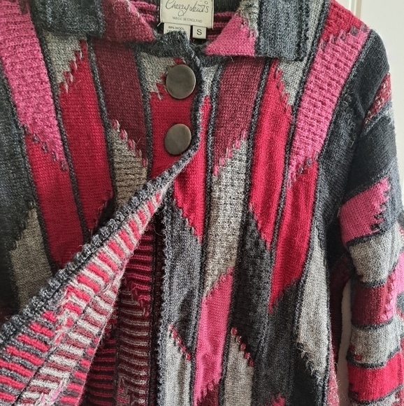 VTG CHESSY LEWIS knit cardigan sweater Wool blend COTTAGE CORE coastal BOHO S - Picture 3 of 7